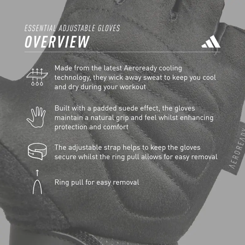 Guantes Entrenamiento Pesas adidas Sin Dedos