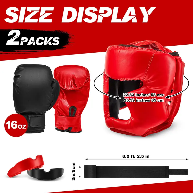 Kit De Boxeo Kanayu WAE Kanayu 1738 Guantes 16 oz Y Cascos 14 Piezas