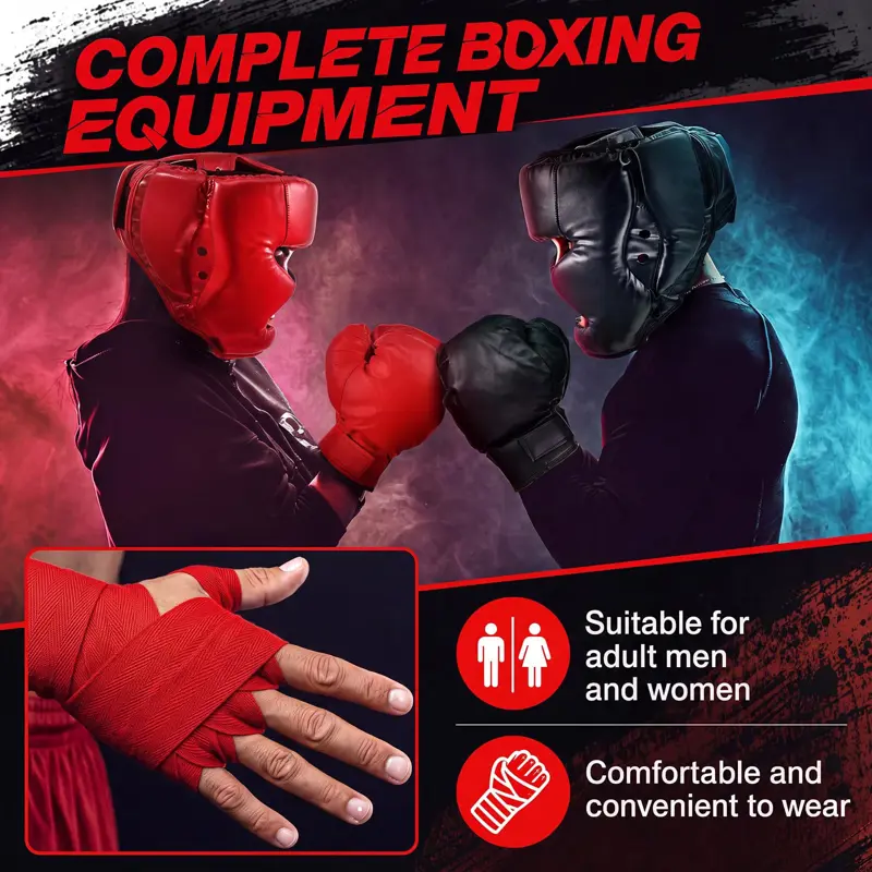 Kit De Boxeo Kanayu WAE Kanayu 1738 Guantes 16 oz Y Cascos 14 Piezas