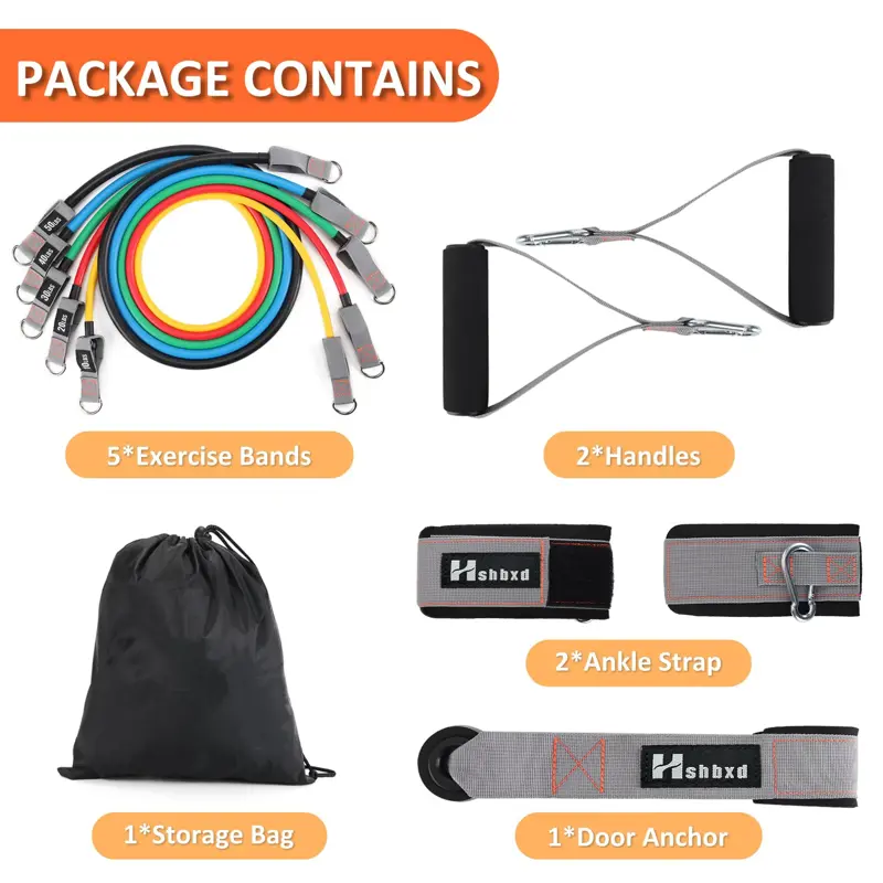Bandas Resistencia Asas Ancla Puerta Hshbxd 5pcs 150 lbs