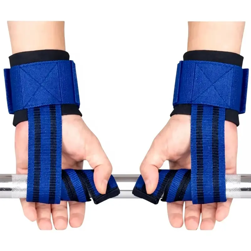 Correas De Levantamiento Con Soporte De Muñeca Azul