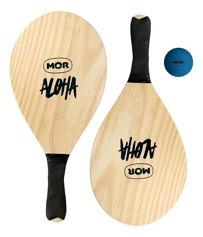 Juego de Tenis para Playa Paletas Aloha De Madera Mor 3699