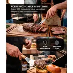 Kit Para Parrilla Gadnic 5 Piezas Acero Inoxidable Asado Pinza Espátula Pinche Afilador Cuchilla