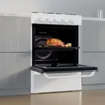 Cocina a Gas CD5602AB0 - 56cm, 4 Hornallas, Blanco, Cajón Asador