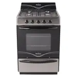 Cocina Bigas 5518F - 56cm, 4 Hornallas, Horno Easy Clean, Acero Inoxidable