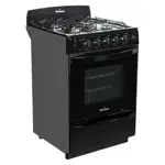 Cocina Multigas 5537 - 56cm, Encendido Eléctrico, Horno Easy Clean, Negro