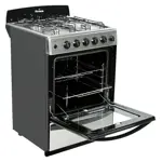 Cocina Multigas 5538 - 56cm, Encendido Eléctrico, Horno Easy Clean, Acero Inox