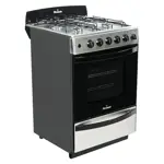 Cocina Multigas 5538 - 56cm, Encendido Eléctrico, Horno Easy Clean, Acero Inox