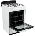 Cocina Multigas 5536 - 56cm, Encendido Eléctrico, Horno Autolimpiante, Blanca