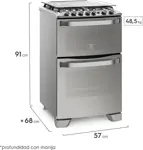 Cocina Multigas 56DXQ 4 Hornallas 56 Cm ELECTROLUX