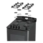 Cocina Multigas Siam 4 Hornallas 51cm Negro CSI-CM51NV