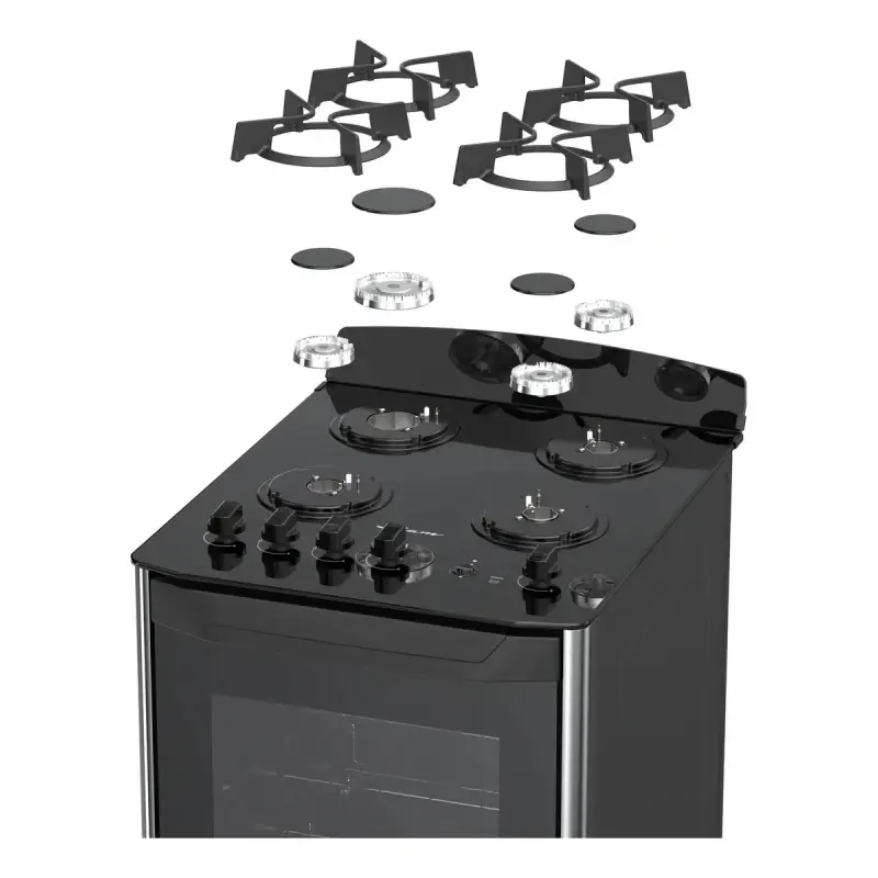 Cocina Multigas Siam 4 Hornallas 51cm Negro CSI CM51NV