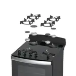 Cocina de Vidrio Templado Multigas Siam Negro CSI-CM056N-NS