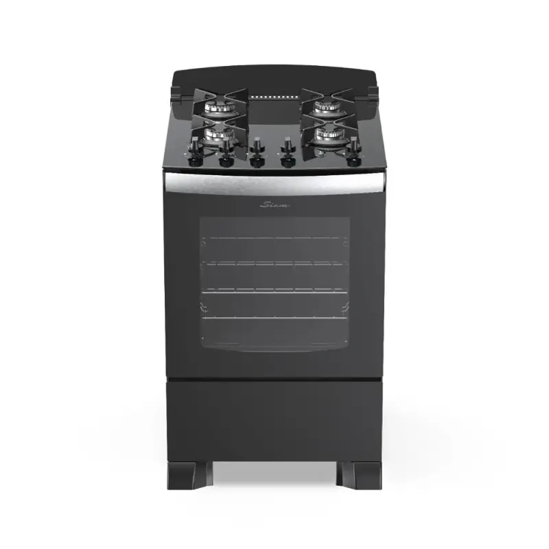 Cocina de Vidrio Templado Multigas Siam Negro CSI CM056N NS