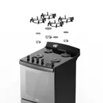 Cocina Espejada Vidrio Templado Multigas Atma CCM056G