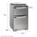 Cocina Doble Horno Sup/eléctrico Inf/gas Electrolux 56dxq