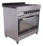 Cocina Multigas Maraldi Cheff Glass 87 Cm 6 Hornallas
