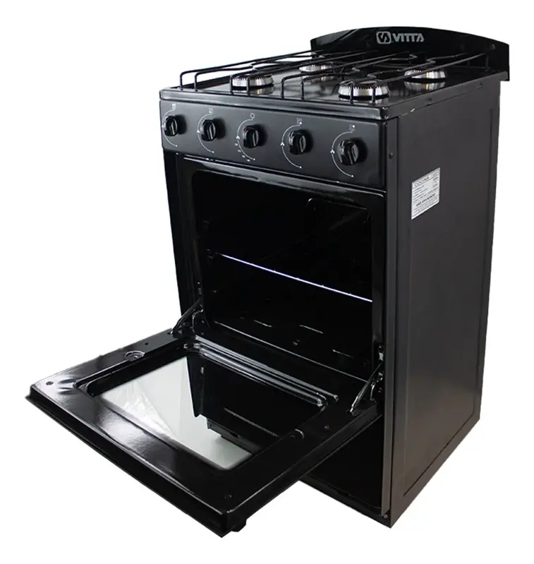 Cocina Vitta Multigas 52 Cm Puerta Y Respaldar De Vidrio