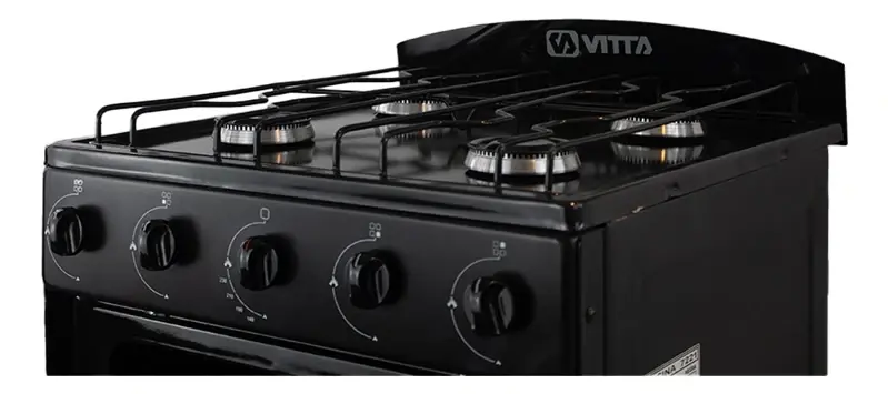 Cocina Vitta Multigas 52 Cm Puerta Y Respaldar De Vidrio