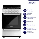 Cocina Multigas 56 cm Blanco Drean CD5603AB0