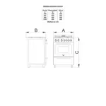 Cocina Domec CNUPLEV, luz, encendido electrico, ancho 56 cms., negra