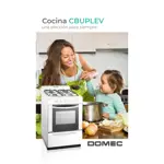 Cocina Domec CBUPLEV, Multigas, ancho 56 cms, luz, encedido eléctrico, blanca