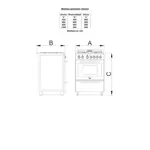 Cocina Domec Classic Line CNCLV, ancho 60 cms. negra