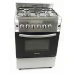 Cocina Domec F640 multigas, luz, encendido, acero inoxidable