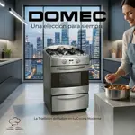 Cocina Next Line Domec CXNNFRV, multigas, ancho 56 cms, acero inoxidable