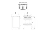 Cocina Domec CBUPV, Multigas, ancho 56 cms, Blanca