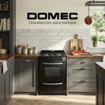 Cocina Multigas Domec CNUPLEV, ancho 56 cms. luz, encendido, negra