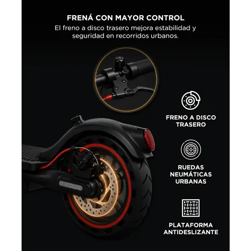 Monopatín Eléctrico Gadnic 250W Velocidad 25 Km H Autonomía 25 Km
