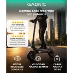 Monopatín Eléctrico Gadnic Motor Brushless 2x 2000W Velocidad Máxima 100 km/h