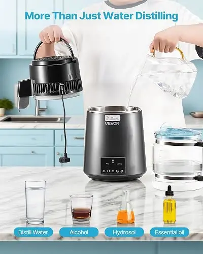 VEVOR Destilador de agua, filtro purificador de