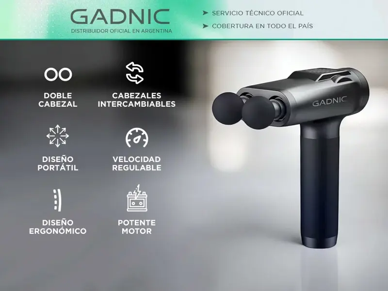 Pistola Masajeadora Gadnic Doble Cabezal