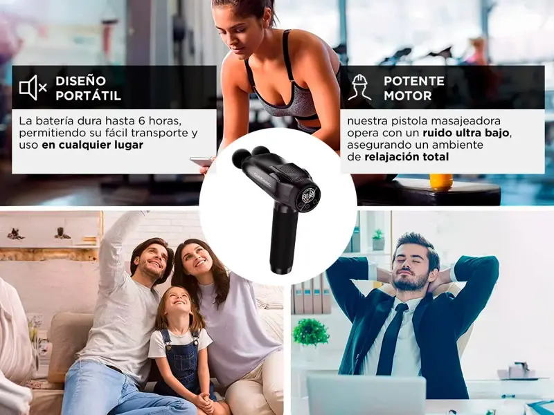 Pistola Masajeadora Gadnic Doble Cabezal