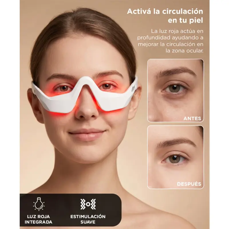 Masajeador De Ojos Care By Gadnic Luz Roja Microcorriente 4 Modos 3 Niveles Intensidad