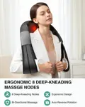 Masajeador inalámbrico Nekteck Shiatsu para cuello y espalda con calor