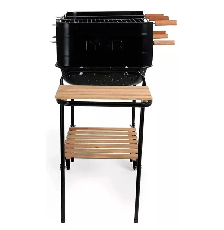 Parrilla Portátil Rodeio Mor Acero B/Esmaltada Con Ruedas
