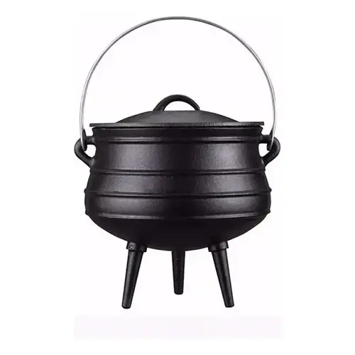 Caldero Olla De Hierro Fundido 30 Cm 9 Lts Con Tapa Kamado