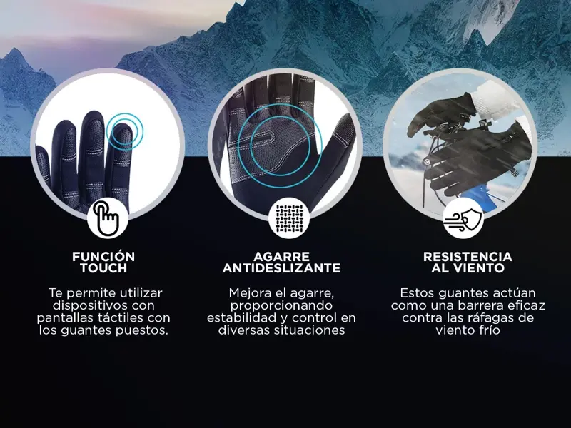 Guantes Térmicos Touch Gadnic MG 01 Deportes Extremos Talle M