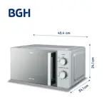 Microondas BGH Mecánico 18L Silver Espejado B118MS25