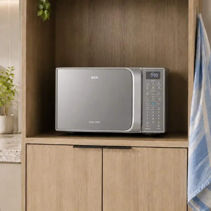Microondas BGH QuickChef Digital Inverter con Grill Silver 28L