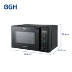 Microondas BGH QuickChef Digital Inverter con Grill Negro 23L
