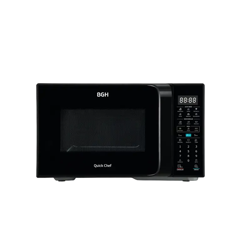 Microondas BGH QuickChef Digital Inverter con Grill Negro 23L