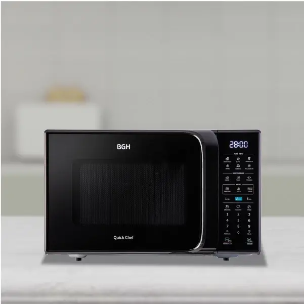 Microondas BGH QuickChef Digital Eco con Grill Negro 28L