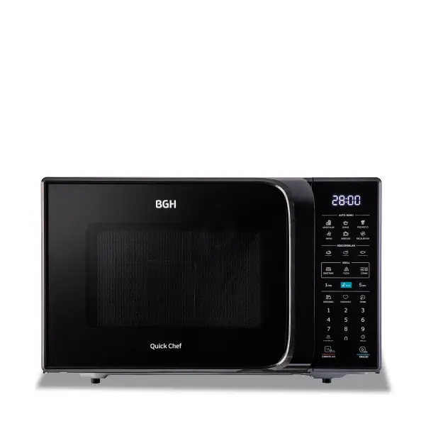 Microondas BGH QuickChef Digital Eco con Grill Negro 28L