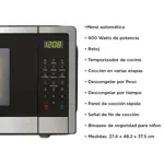 Microondas MW23LS 23Lts Acero Inox. 900W con Panel Digital