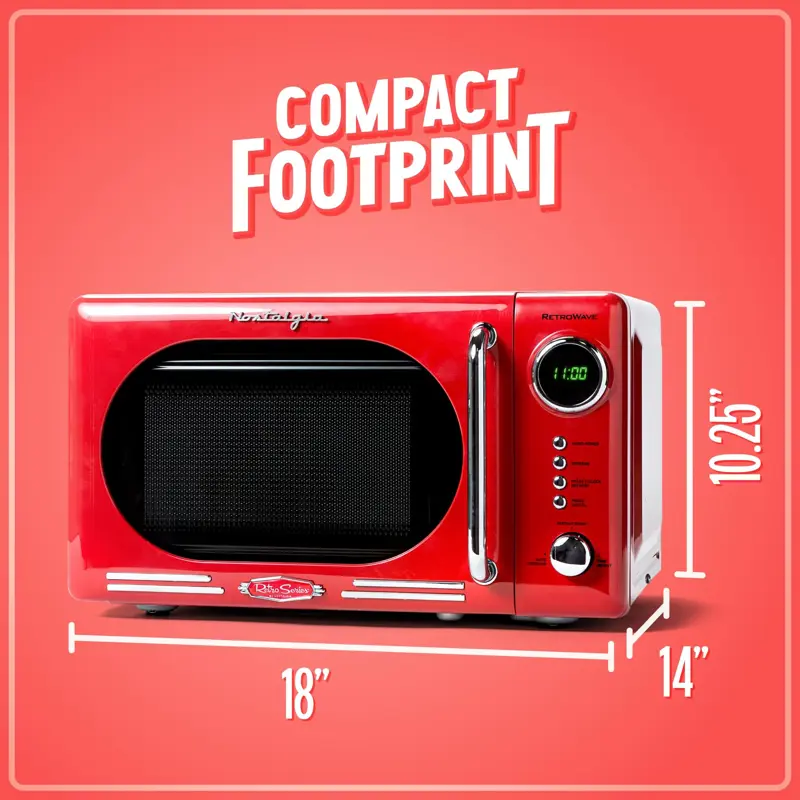 Horno microondas Nostalgia Retro Compact 0.7 pies cúbicos 700 W rojo
