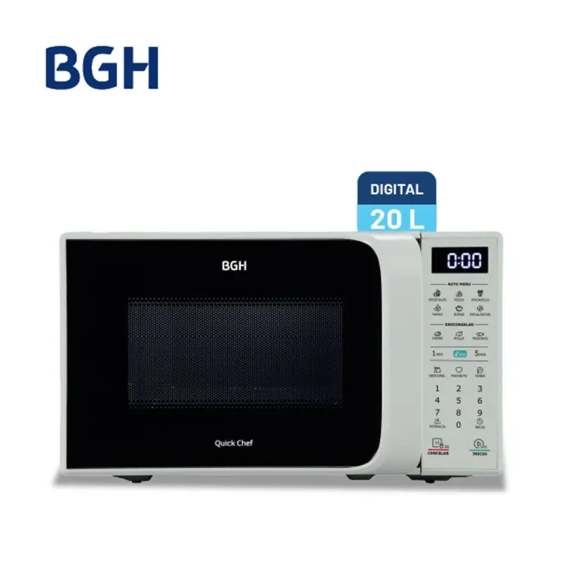 MICROONDAS BGH 20LT DIGITAL ECO BLANCO